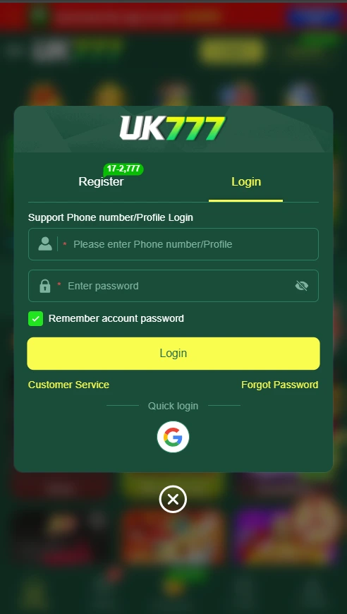 uk777 login